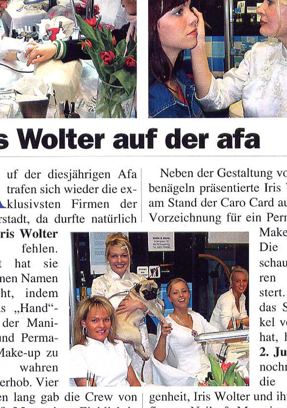 Presseartikel Iris Wolter auf der afa
