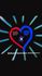 Un corazón rojo y azul con hipnosis emocional escrita en la parte inferior.