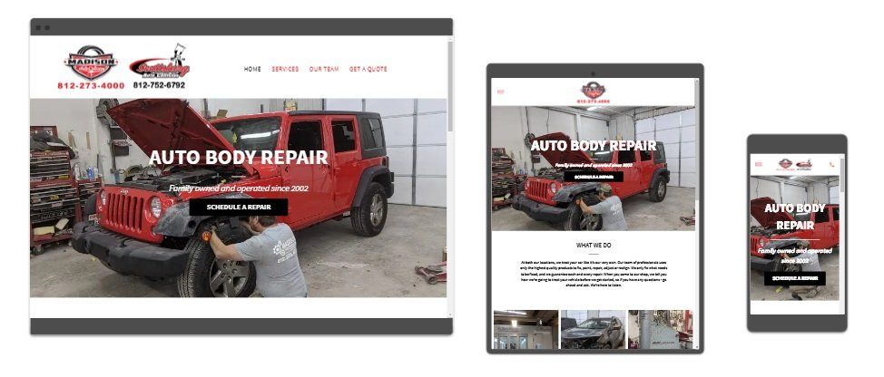 A preview of Madison Auto Collision, website, Madison Indiana