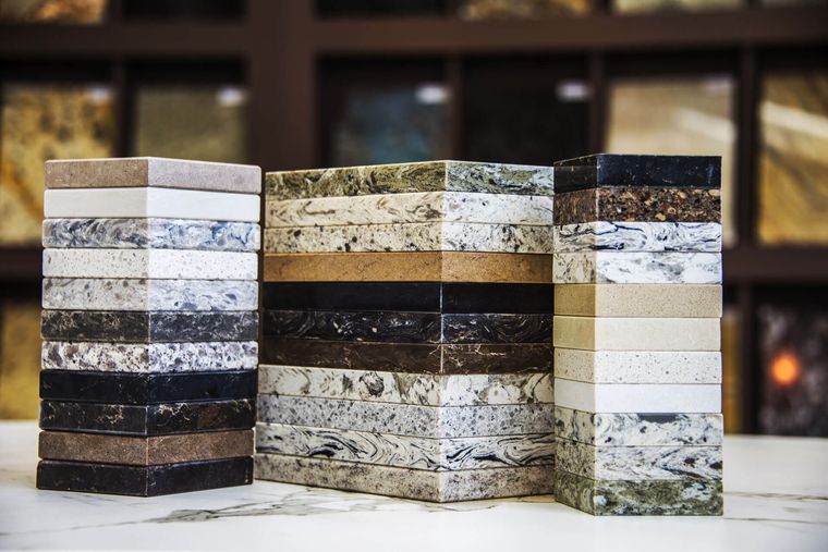 work tops with granite and quartz