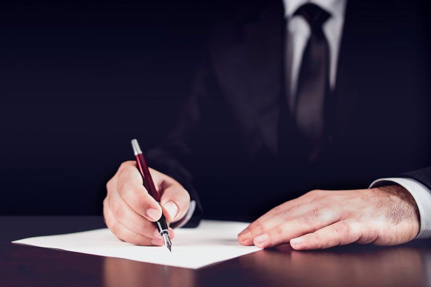signing the document