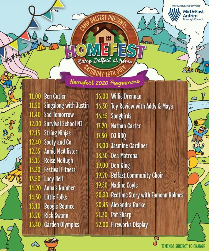 Dalriada Festival _ Homefest 2020 lineup CampingNI Dalriada Festival _ Homefest 2020 lineup CampingNI