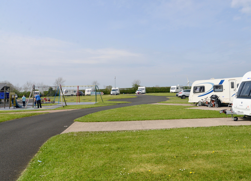 Touring pitches at Bush Caravan Park