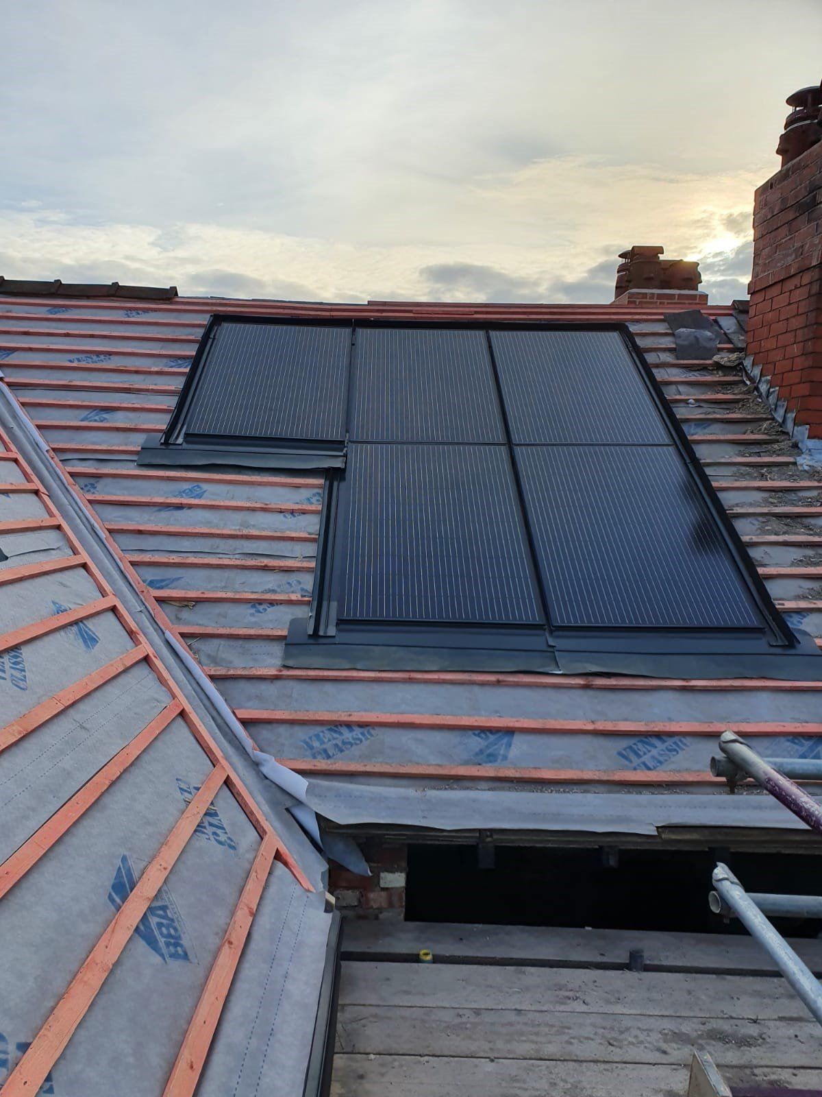 viridian marley solar panel in roof system