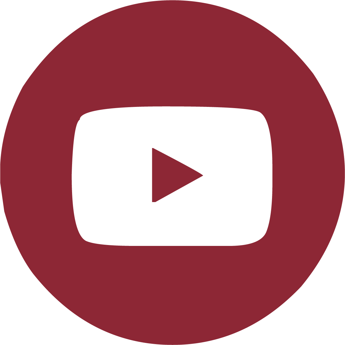 Red circle with a white YouTube play button icon