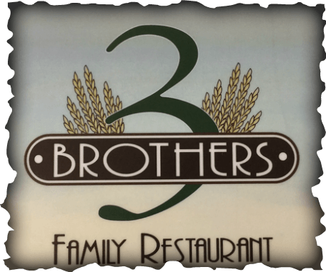 A logo for the 3 brothers family restaurant