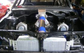 Man tightening wheel nuts