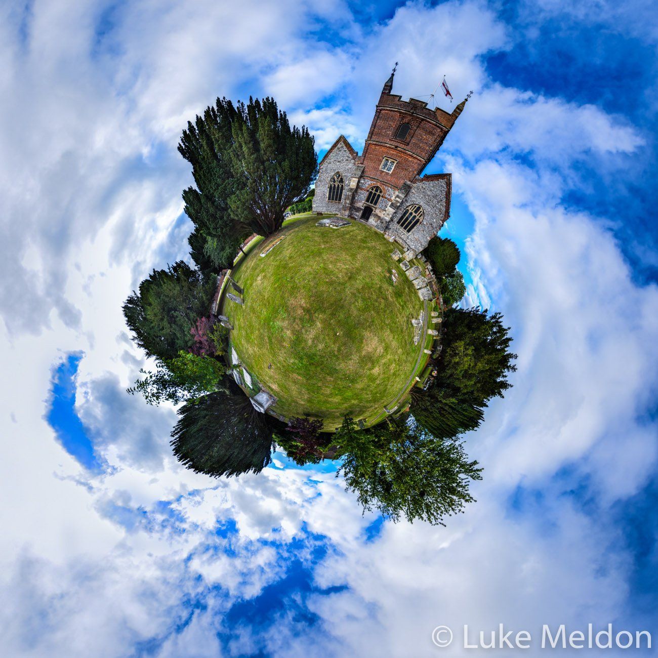 Odiham Church, little planet, 360 panorama