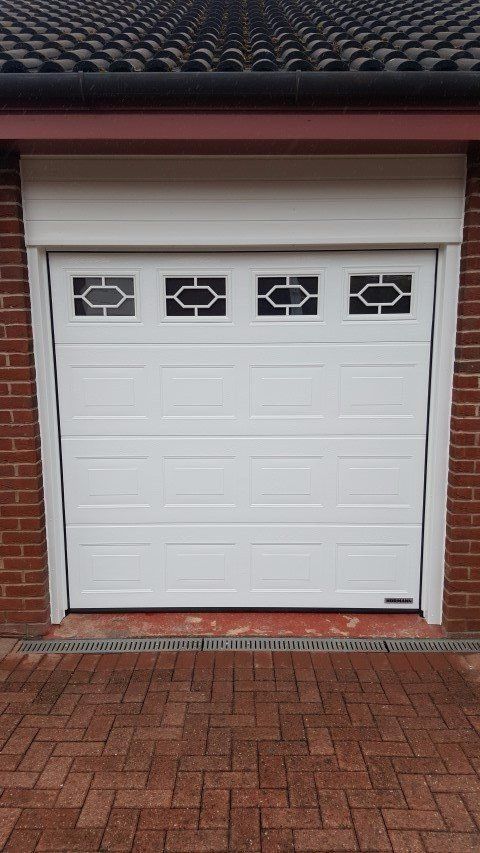 Garage door with windows