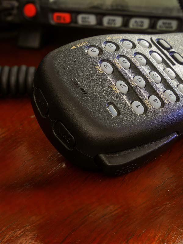 cb radio on wooden desk