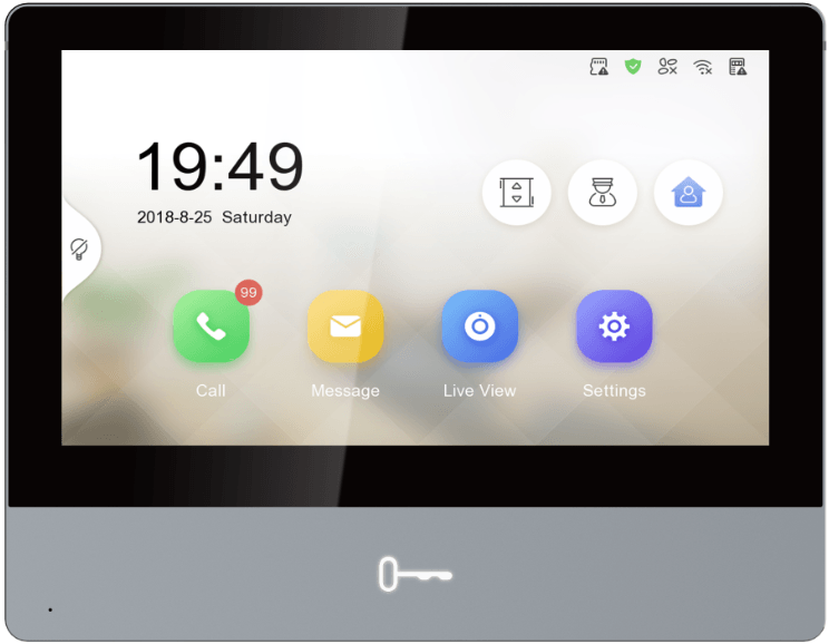 A smart phone with a screen that says 19:49 on it.