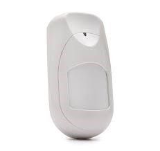 A white motion sensor on a white background.