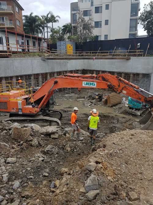 orange excavator