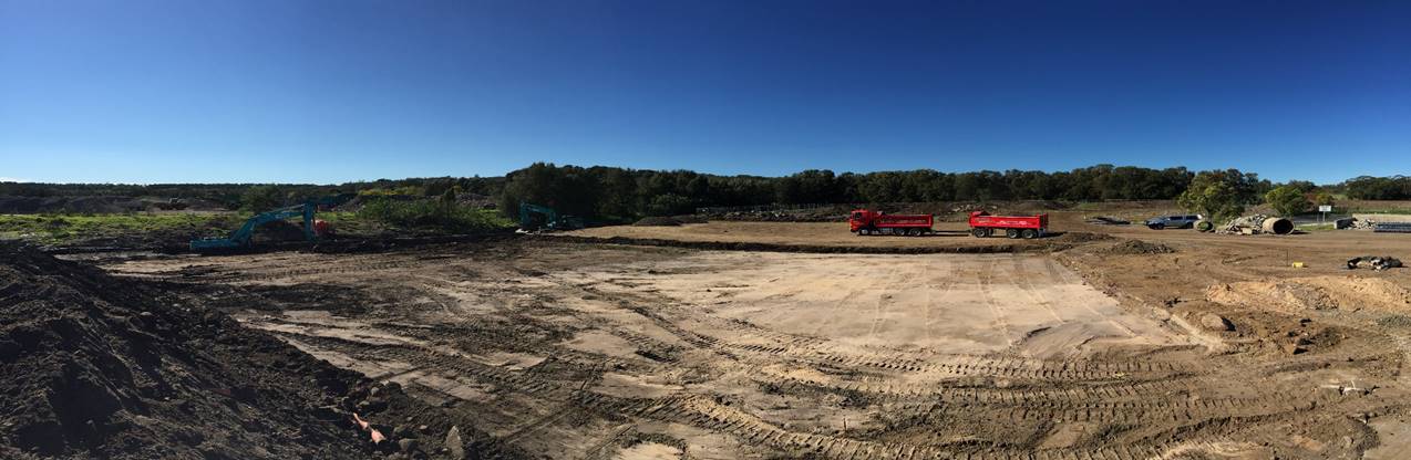 large clearing of dirt