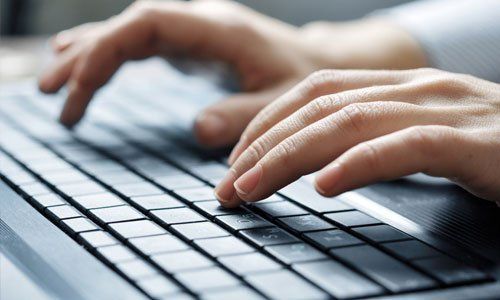 Typing on a keyboard