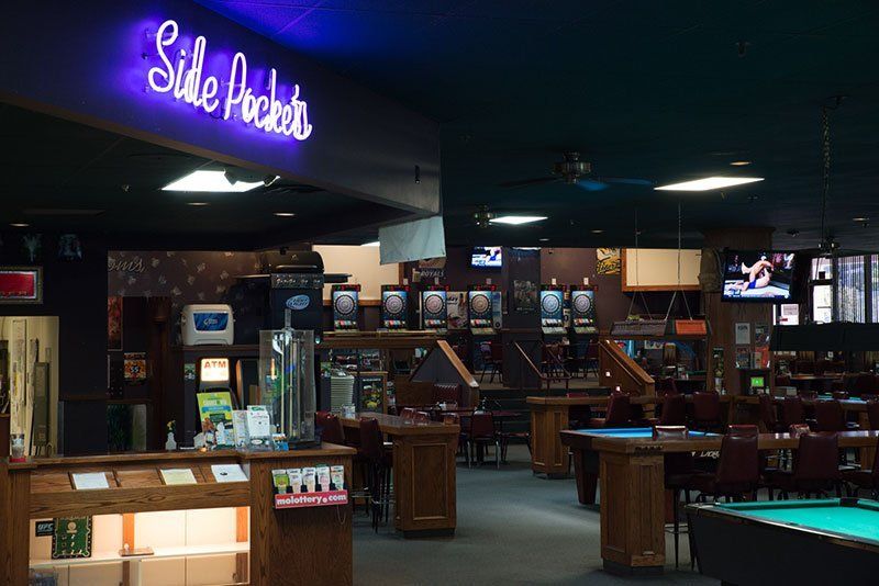 Interior of Side Pockets bar. 
