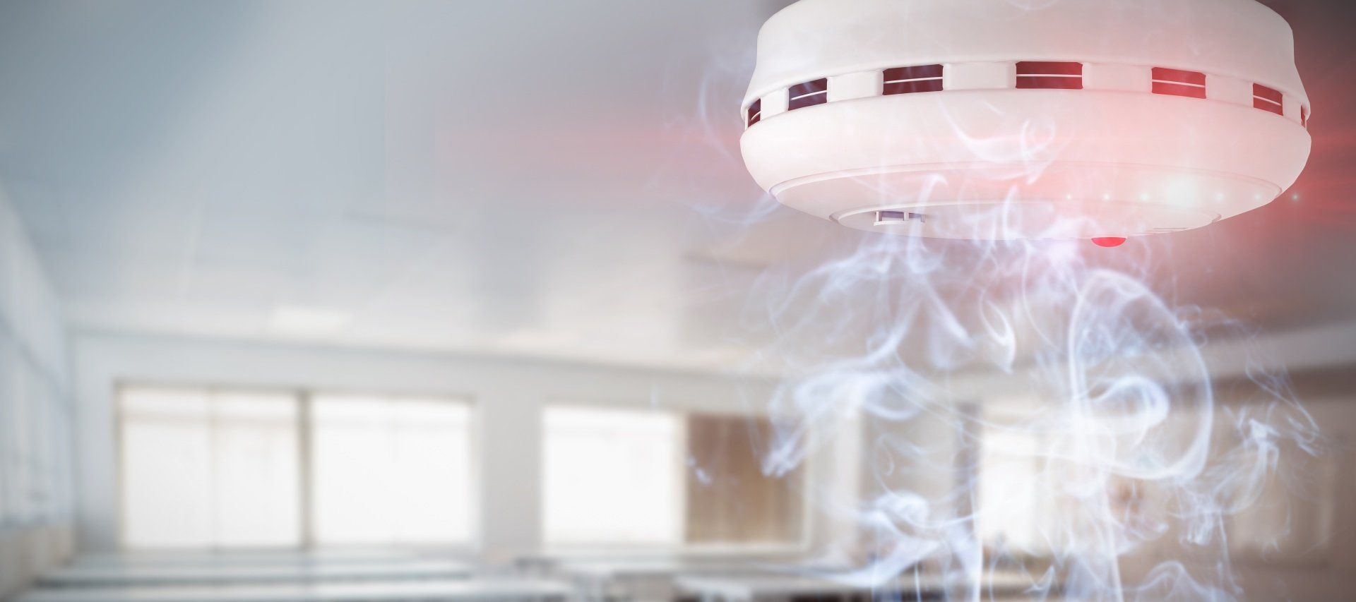 white smoke alarm