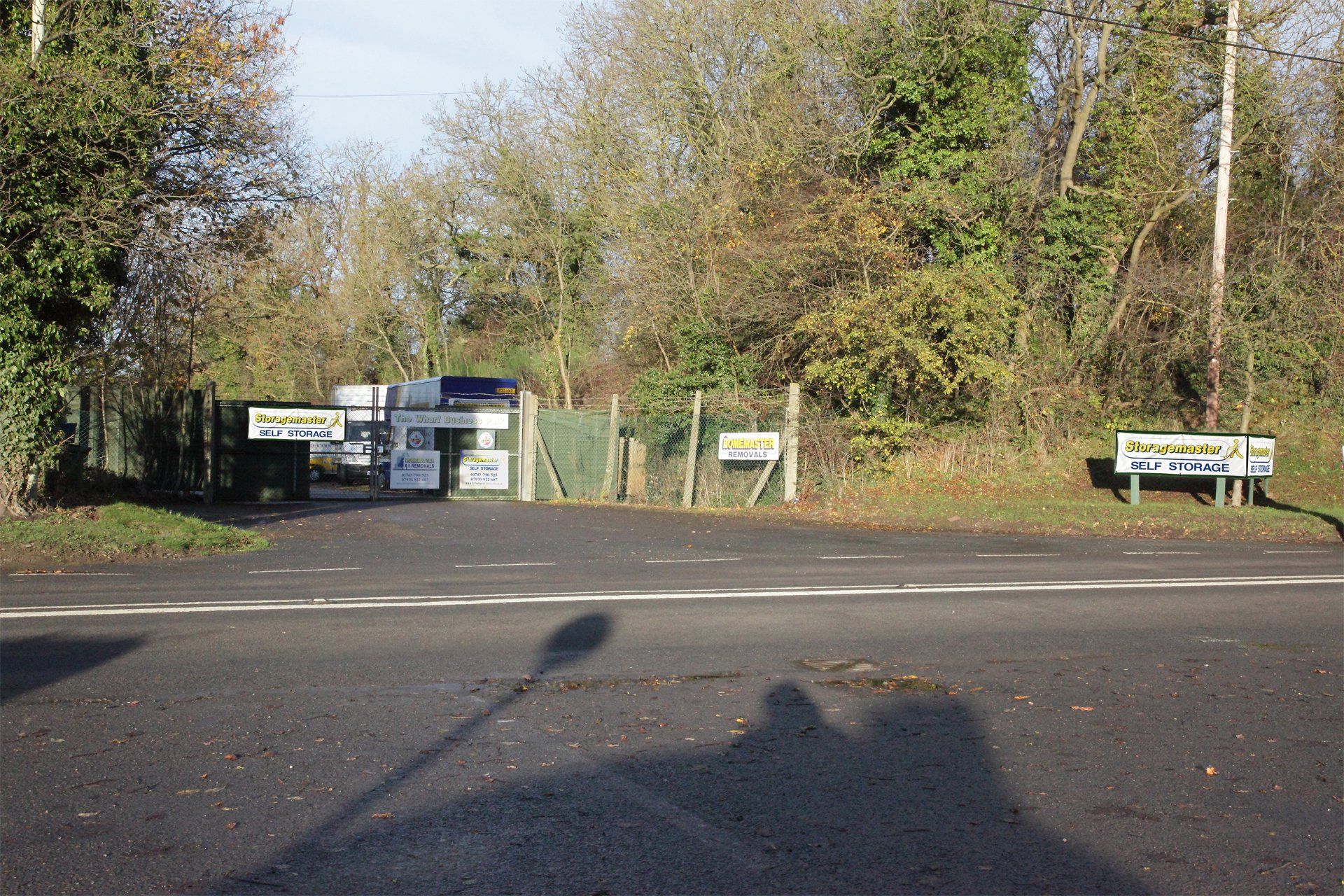 roadside entrance to storage area