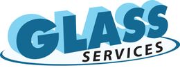 A blue glass services logo on a white background.