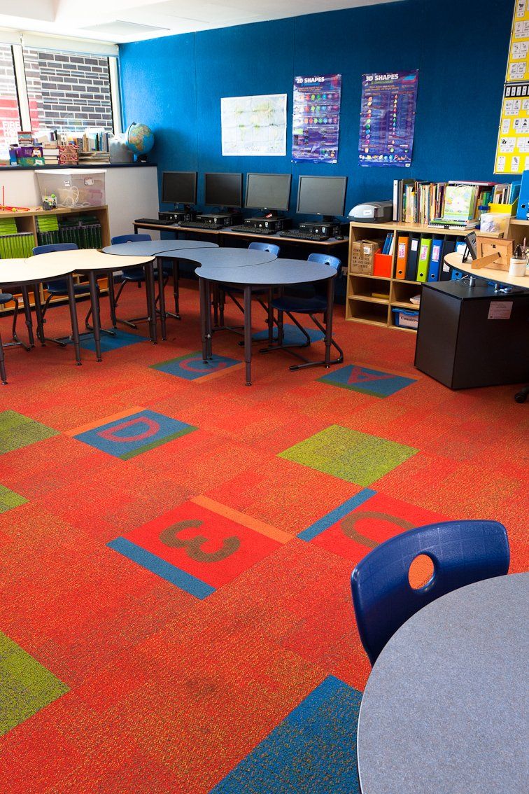 View of installed commercial flooring