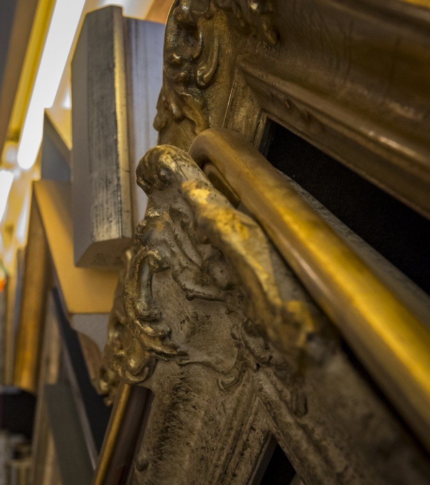 gold lacquered frames