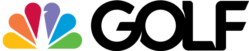 NBC GOLF logo with the NBC peacock and the word GOLF in black.