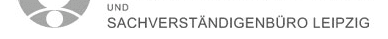A black and white logo for sachverstandigenboro leipzig