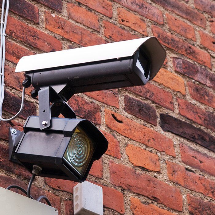Camera on an outside wall