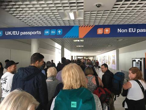 Birmingham airport immigration counter