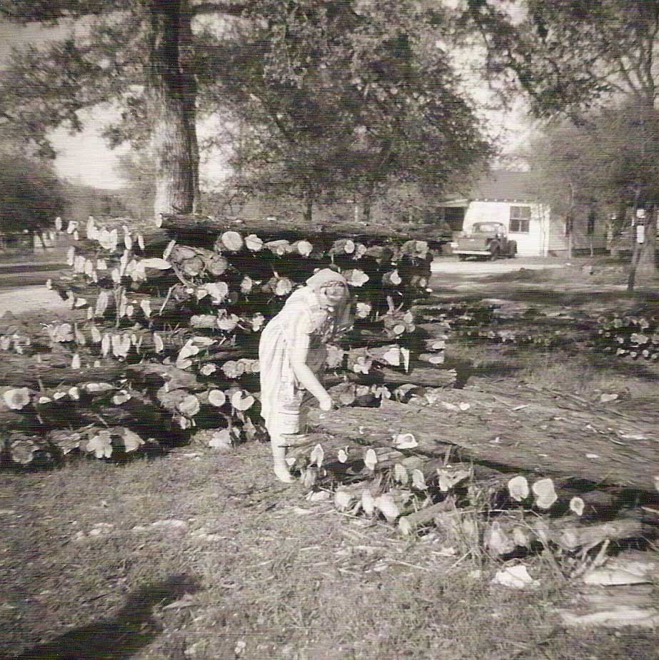 Mary Patterson (Roberts) grading cedar
