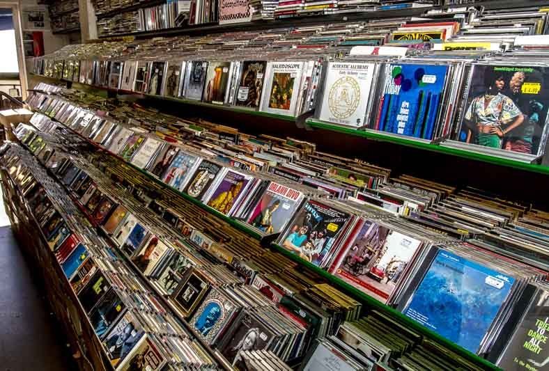 View of a shop with CD & vinyl collection