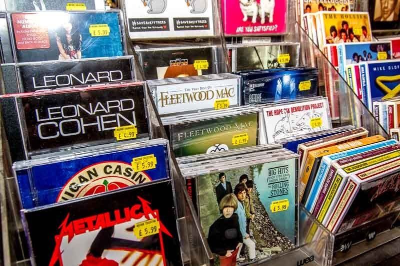 View of a shop with CD & vinyl collection