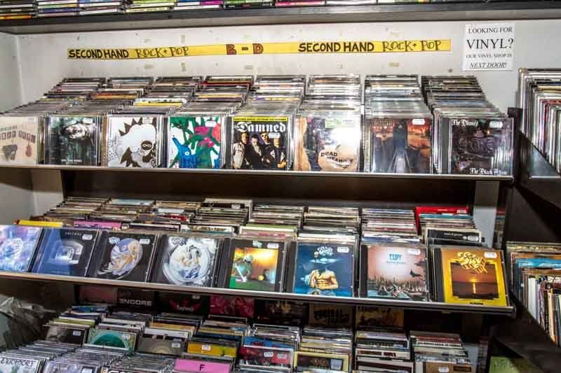 View of a shop with CD & vinyl collection