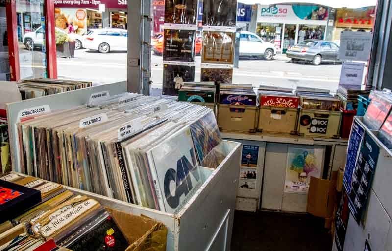 View of a shop with CD & vinyl collection