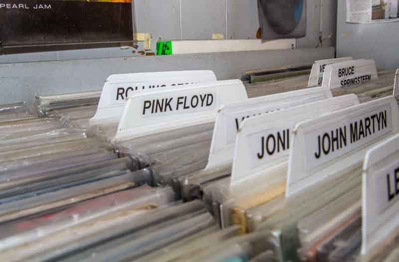View of a shop with CD & vinyl collection
