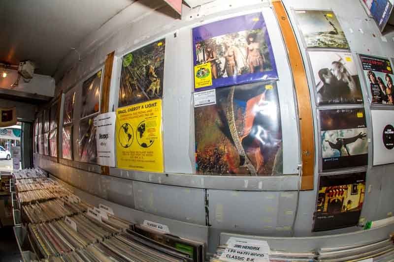 View of a shop with CD & vinyl collection