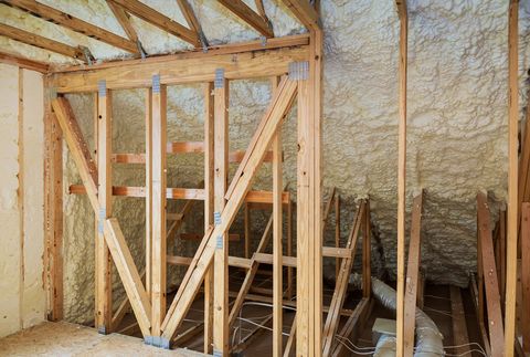 Oshkosh walls and ceiling with closed cell spray foam