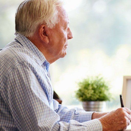 older man mourning