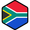 a hexagon with the flag of south africa on it