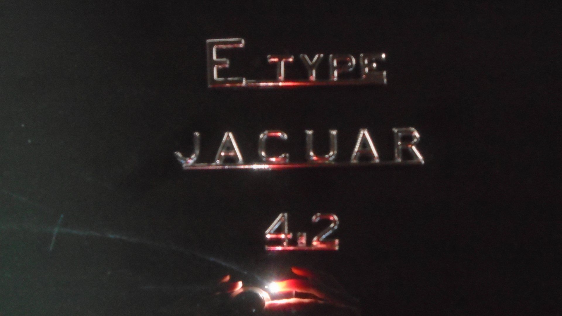 Chrome Jaguar E-Type badge with 