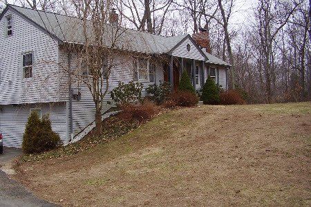 Area before landscaping service in Bethlehem, CT