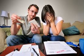 Couple concerned about past due bills and collection calls. 