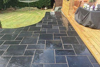 black concrete paving