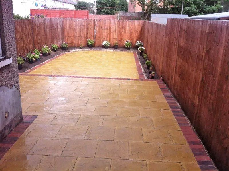 fenced patio
