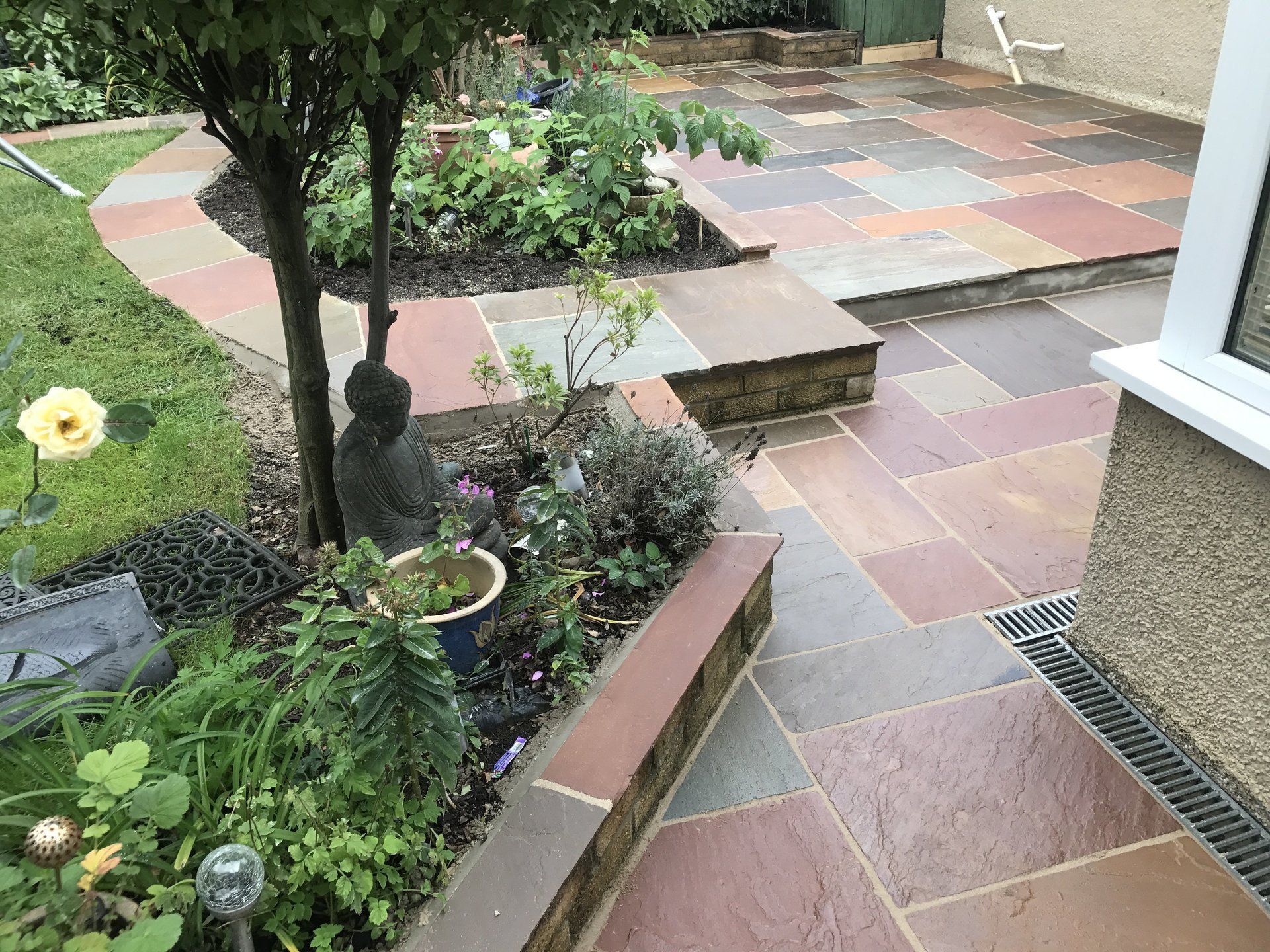 block-paved patio
