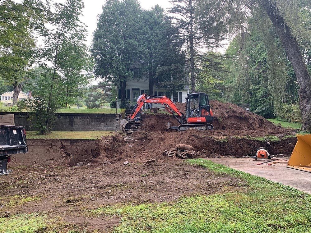Ongoing Installation of Retaining Wall — Pine Bush, NY — Creative Touch Landscaping & Home Improvement Inc.