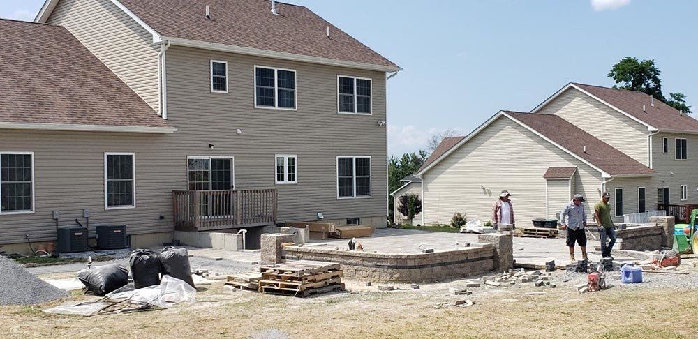 During Patio Installation — Pine Bush, NY — Creative Touch Landscaping & Home Improvement Inc.