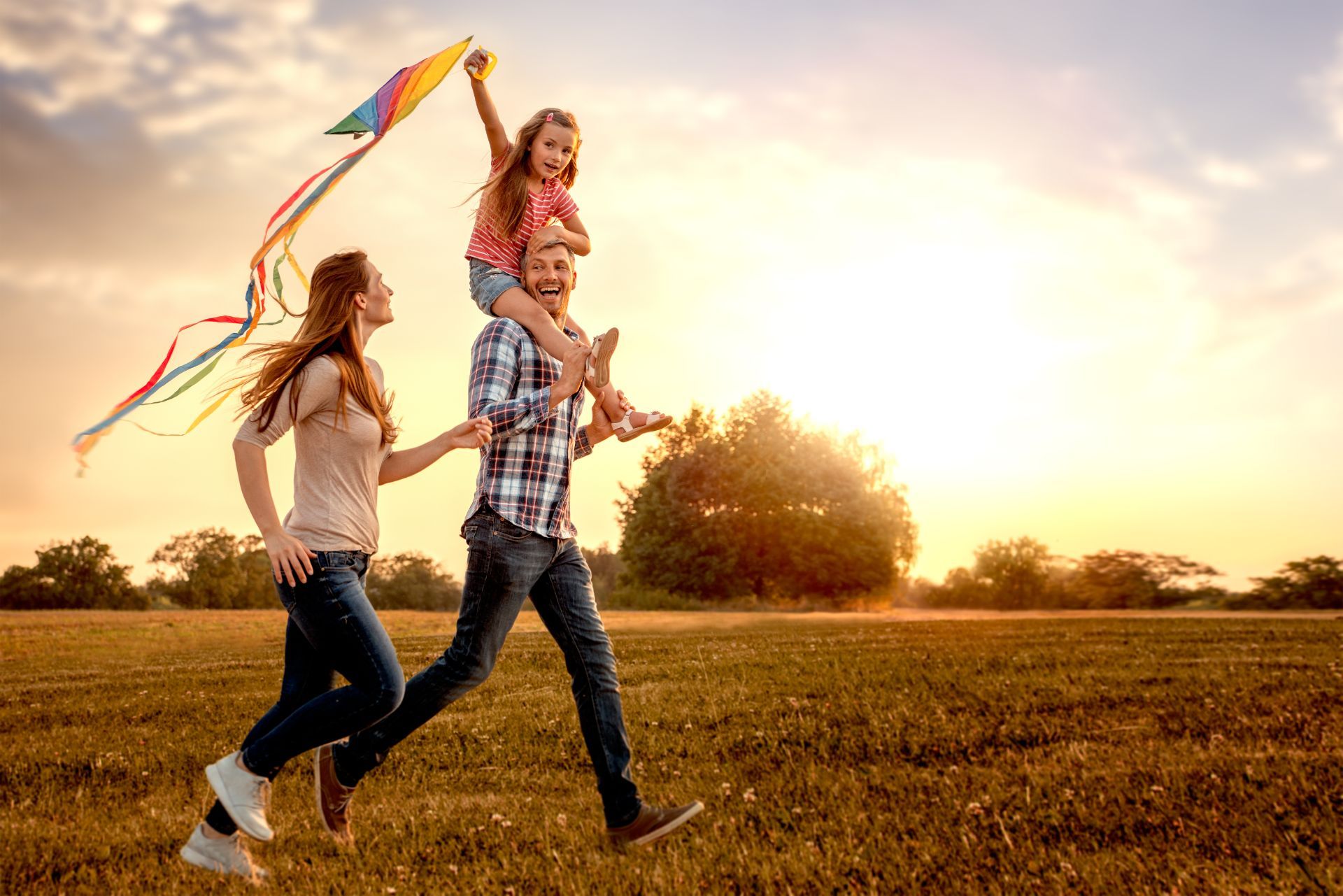 happy family outdoors