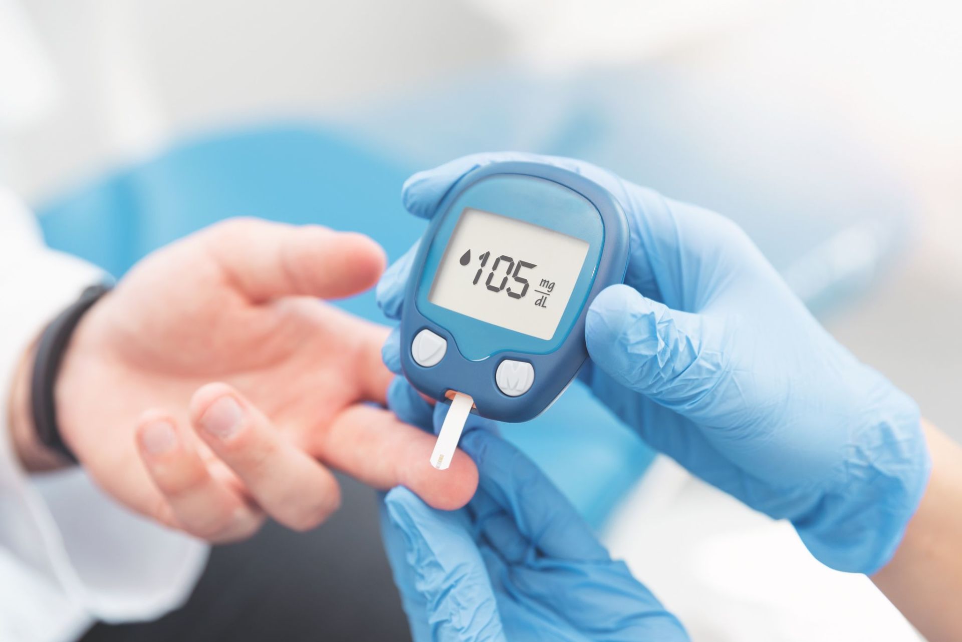 checking temperature from finger
