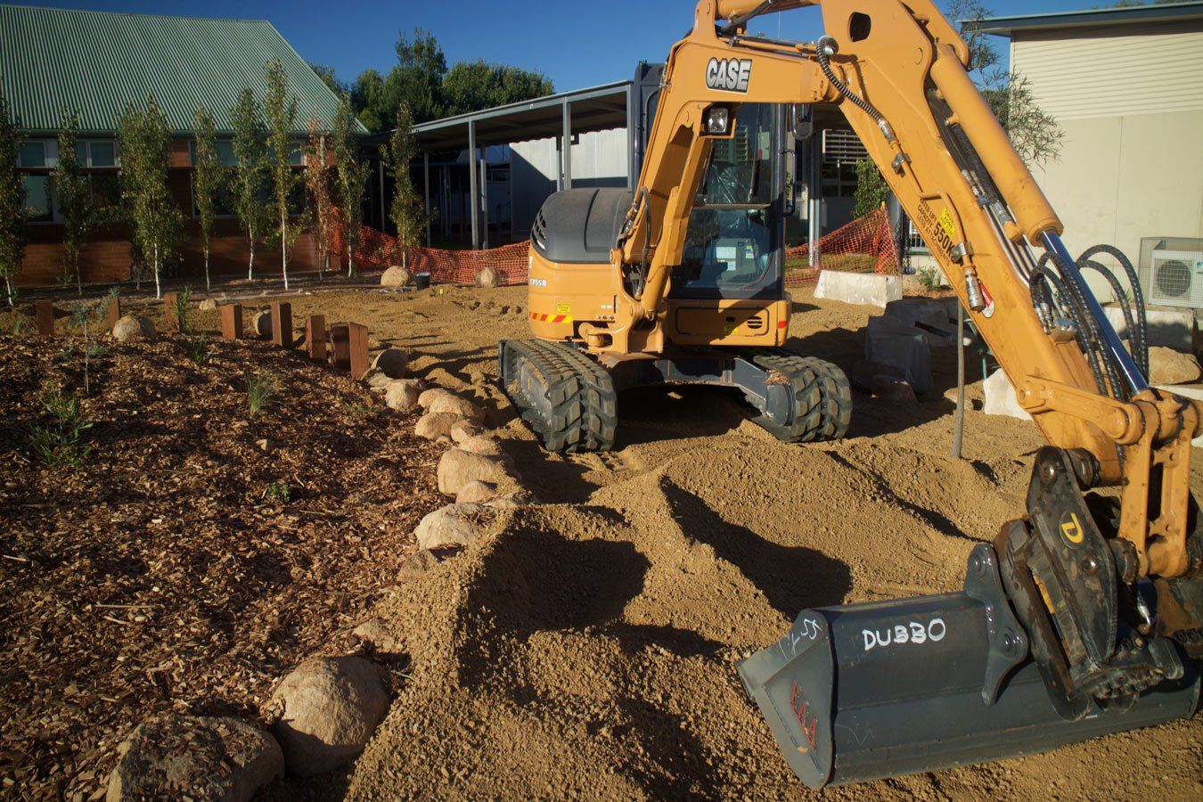 yellow backhoe